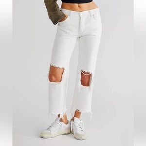 Free People We are Free Optic white cropped jeans women’s size 27 New NWT